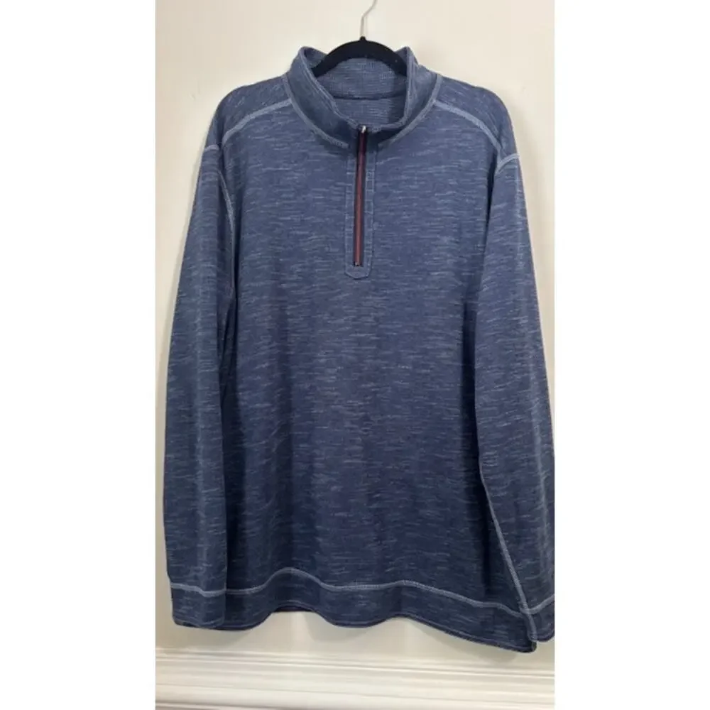 Tommy Bahama Pullover Sweater Reversible Men's XXL Knit 1/4 Zip Mock Neck NEW